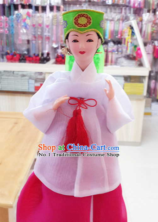 Korean Traditional Decorations Silk Figurine Doll