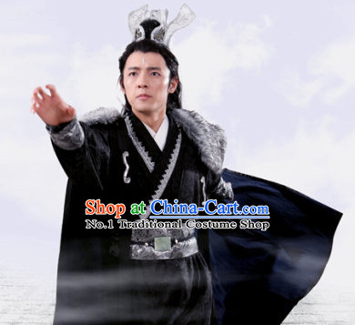 Black Chinese Prince Cosplay Costumes Asian Fashion Complete Set for Men