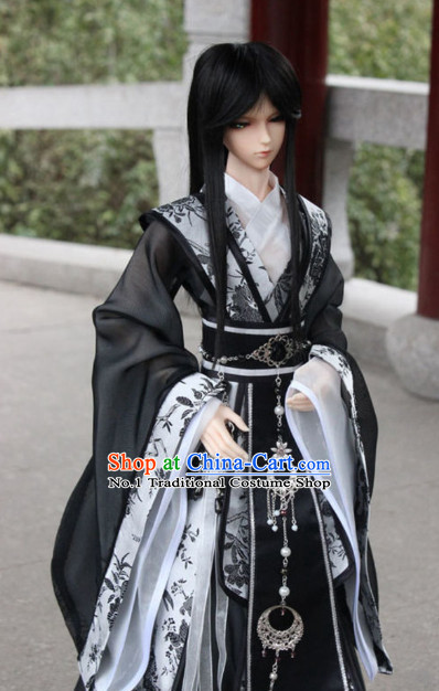 Asian Fashion Chinese Black Emperor Costumes Hanfu for Men