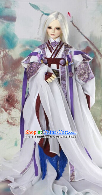 Asian Fashion Chinese Imperial Swordman Costumes Hanfu Dresses Complete Set for Men