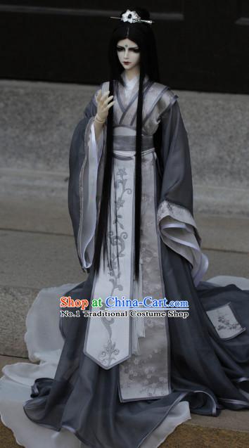 Asia Fashion China Civilization Chinese Swordsman Costumes Hanfu Dresses Complete Set for Men