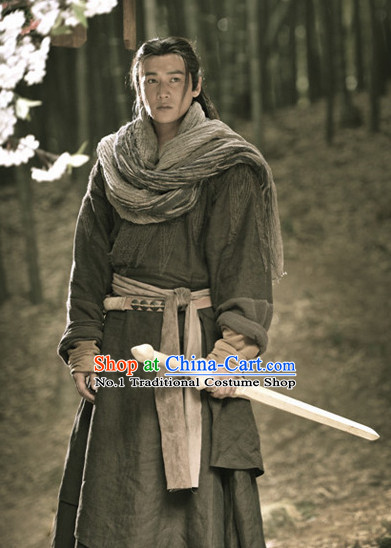 Chinese Ancient Swordman Costumes Complete Set for Men