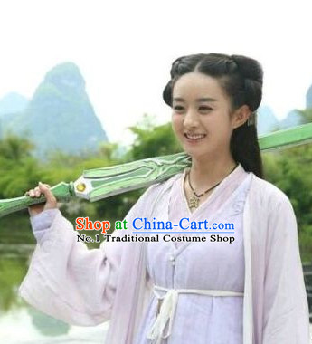 Chinese Ancient Fairy Swordswoman Costumes Complete Set