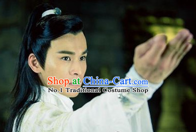 Chinese Classical Swordman Guzhuang Long Black Wig