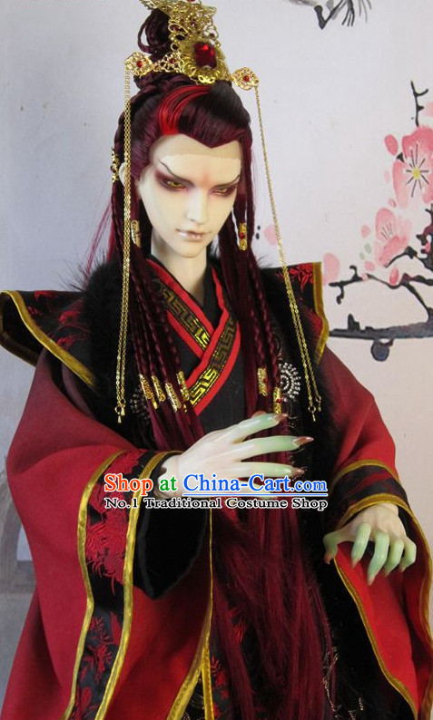 Chinese Traditional Prince Dress and Hair Accessories Complete Set for Men