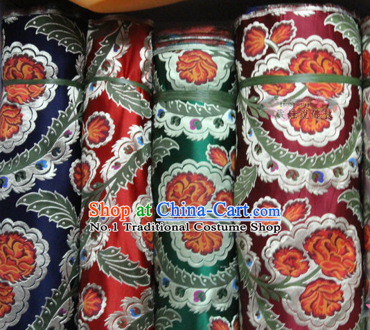 Chinese Brocade Upholstery Embroidered Fabric Dress Material