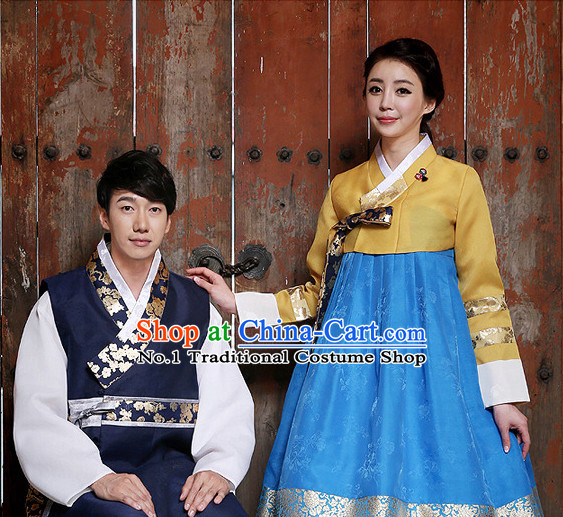 Korean Couple National Costumes Traditional Costumes Hanbok Dresses