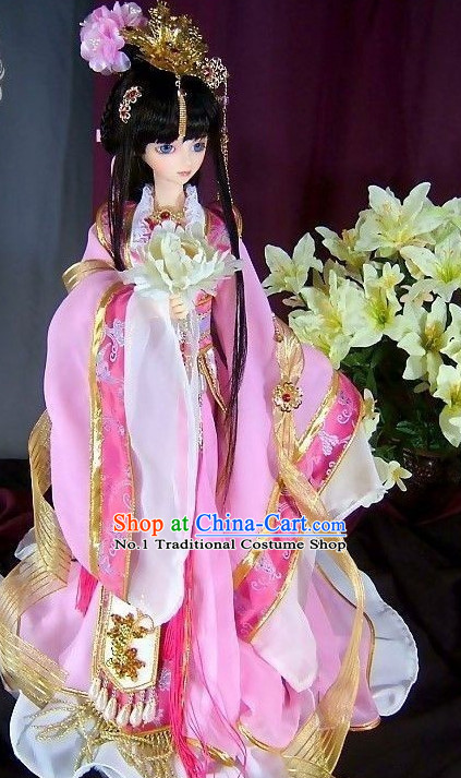 Asian Fashion Princess Traditional Clothes and Headwear Complete Set