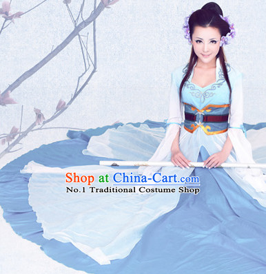 Asian Fashion Chinese Dance Outfits and Headwear