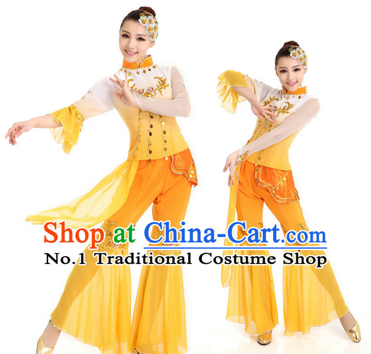 Chinese Fan Dance Costumes Apparel Dance Stores Dance Gear Dance Attire for Women