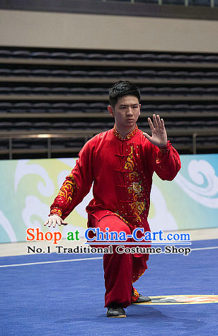 Top Tai Chi Costumes Taijiquan Costume Aikido Chikung Tichi Uniforms Quigong Uniform Thaichi Martial Art Qi Gong Combat Clothing Competition Uniforms for Men