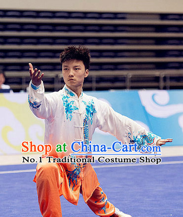 Top Embroidered Tai Chi Sword Championship Costumes Taijiquan Costume Aikido Chikung Tichi Swords Uniforms Quigong Uniform Thaichi Martial Arts Qi Gong Combat Clothing Competition Uniforms