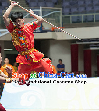 Top Kung Fu Stick Competition Uniforms Kungfu Training Suit Kung Fu Clothing Kung Fu Movies Costumes Wing Chun Costume Shaolin Martial Arts Clothes for Men