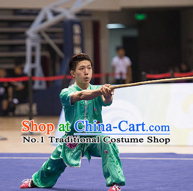 Top Embroidered Dragon Kung Fu Stick Competition Uniforms Kungfu Training Suit Kung Fu Clothing Kung Fu Movies Costumes Wing Chun Costume Shaolin Martial Arts Clothes for Men