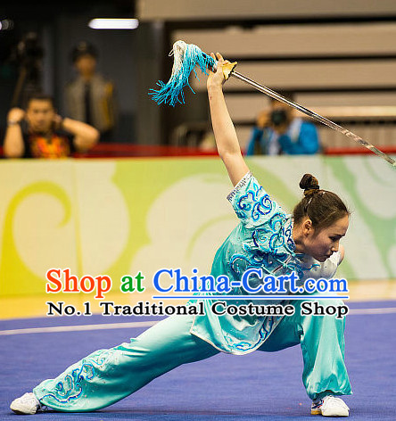 Top Chinese Kung Fu Sword Uniforms Kungfu Uniform Martial Arts Competition Costumes for Women