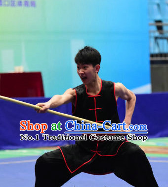 Top Chinese Kung Fu Stick Wooden Dummy Hung Gar Taekwondo Gear Taekwondo Equipment Kung Fu Moves Chinese Kungfu Costume Wing Chun Costumes Competition Uniforms