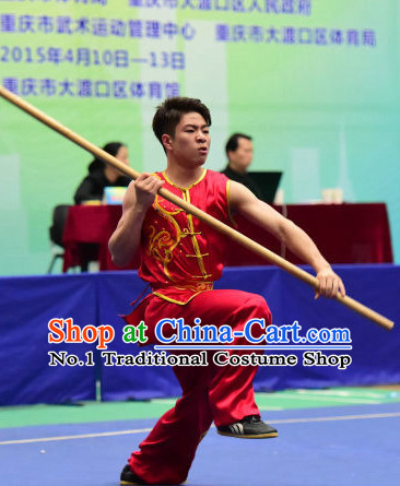 Top Chinese Kung Fu Stick Wooden Dummy Hung Gar Taekwondo Gear Taekwondo Equipment Kung Fu Moves Chinese Kungfu Costume Wing Chun Costumes Competition Uniforms