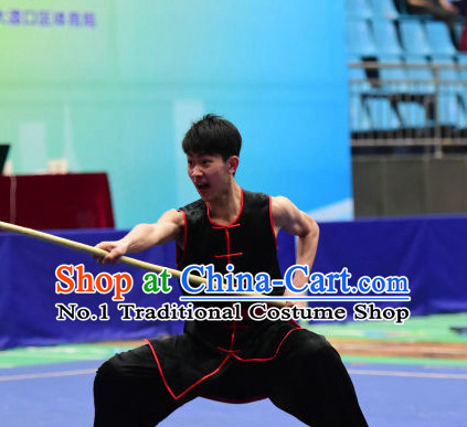 Top Chinese Monkey Boxing Kung Fu Stick Wooden Dummy Hung Gar Taekwondo Gear Taekwondo Equipment Kung Fu Moves Chinese Kungfu Costume Wing Chun Costumes Competition Uniforms