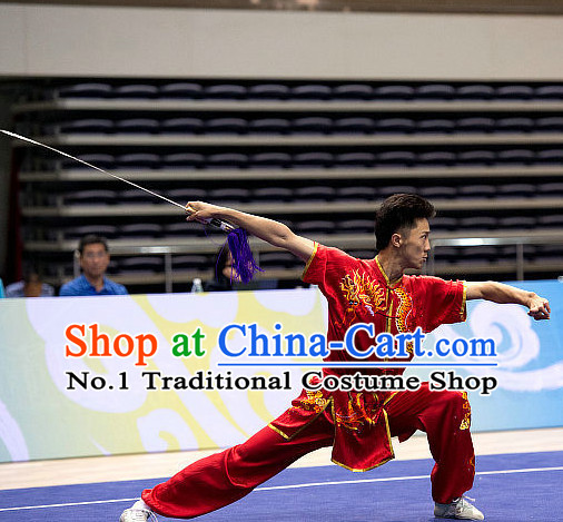 Top Martial Arts Competition Uniform Kung Fu Suit Eagle Fist Mantis Boxing Monkey Fist Gongfu Costumes Complete Set for Men