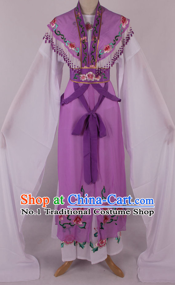 Chinese Beijing Opera Peking Opera Hua Tan Long Water Sleeve Dance Costumes Complete Set for Kids