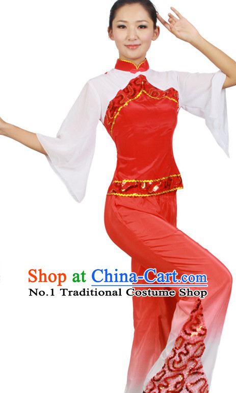 Asian Fashion China Dance Apparel Dance Stores Dance Supply Discount Chinese Fan Dance Costumes for Women