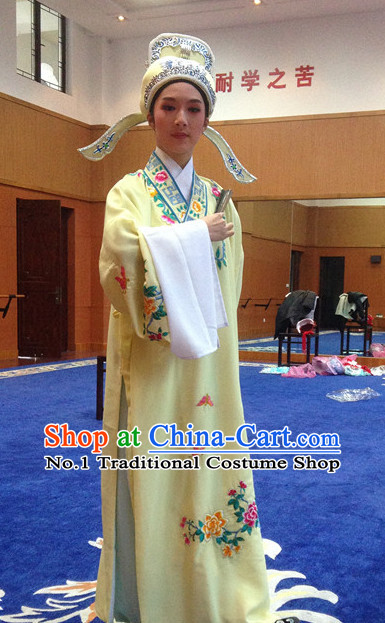 Chinese Opera Costumes National Costume Xiao Sheng Masquerade Costumes and Hat