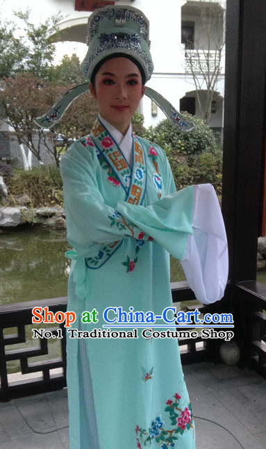 Chinese Opera Costumes National Costume Xiao Sheng Costumes and Hat Complete Set