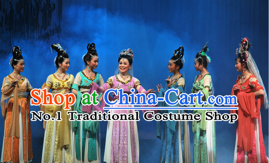 Chinese Tian XIan Pei Goddness Marriage Beijing Opera Seven Fairy Costumes