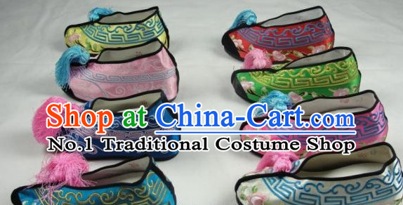 Inside High Heel Chinese Beijing Opera Embroidered Shoes for Women