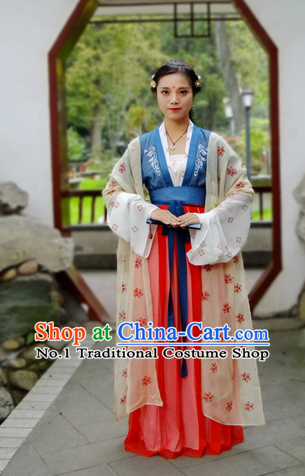 Chinese Ancient Tang Dynasty Hanfu Clothing Complete Set