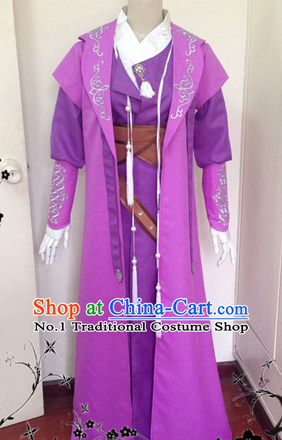 Chinese Ancient Swordsmen Costumes Complete Set for Men