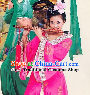 Chinese Traditional Tang Costumes and Headpieces Complete Set