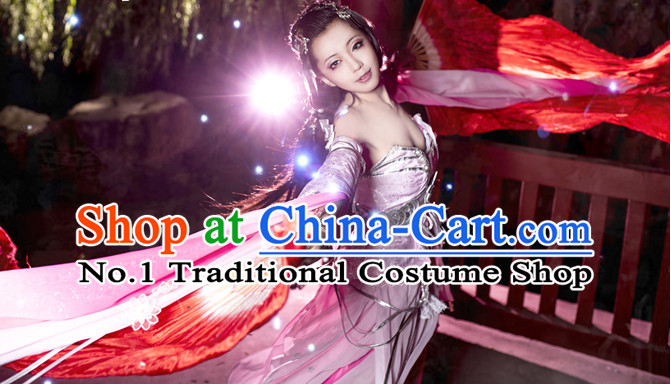 Asian Fashion Chinese Beauty Xi Shi Cosplay Costumes Halloween Costume and Hair Jewelry Complete Set