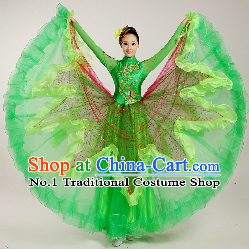 Chinese Folk Dance Costume Complete Set for Women