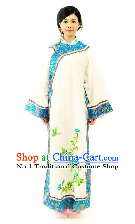 Ancient Chinese Beijing Opera Long Mandarin Robe Complete Set for Women