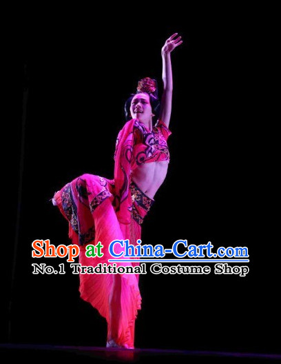 Traditional Chinese Ancient Palace Dance Costumes Complete Set for Women