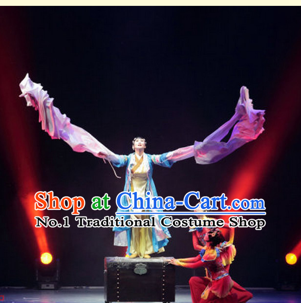 Chinese Wtater Sleeve Dance Costumes Complete Set for Women