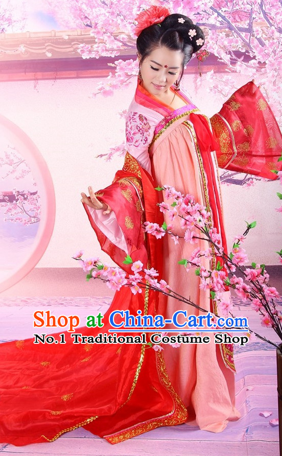 Top Chinese Tang Dynasty Princess Costumes and Hair Accessories Complete Set for Women