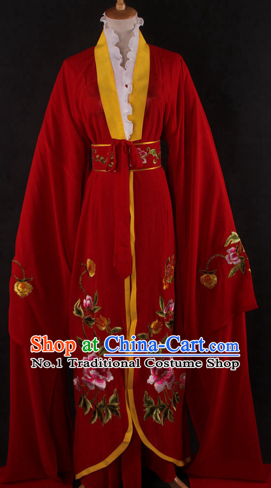 Chinese Traditional Dress Oriental Clothing Theatrical Costumes Opera Costume Long Sleeves Lady Dresses