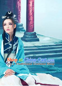 Traditional Chinese Photo Costume Classical Dancing Costume and Hair Accessories Complete Set for Ladies