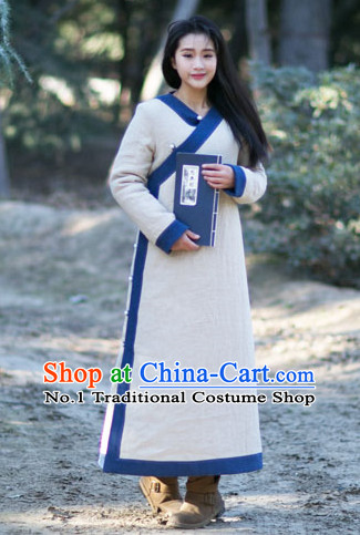 Chinese Traditional Mandarin Long Robe Complete Set for Women