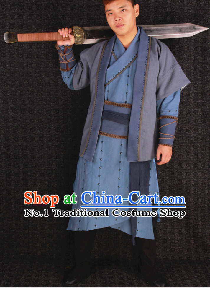 Chinese Halloween Cosplay Ancient Swordsmen Costumes Complete Set for Men