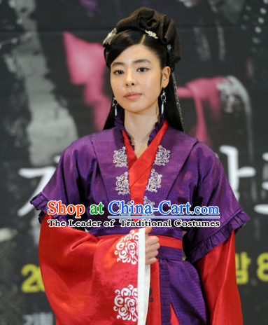 Ancient Korean Imperial Princess Costume and Headpieces Complete Set