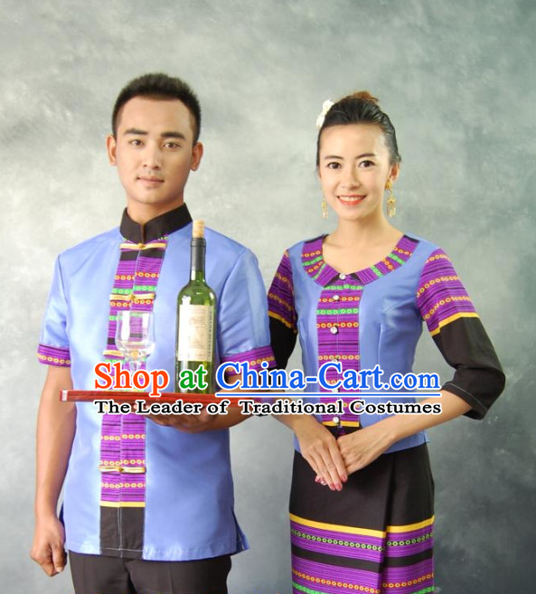 Thailand Traditional Clothes 2 Sets for Husband and Wife