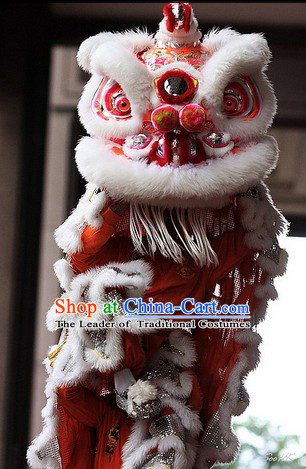 100_ Natural Wool Hok San Lion Dance Equipment Complete Set