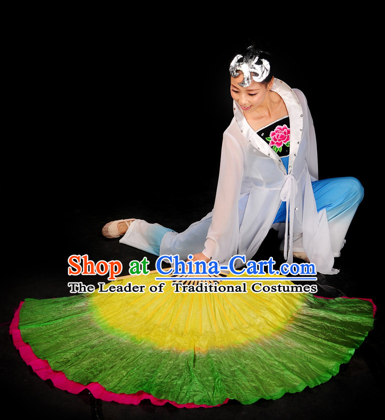 Group Fan Dance Dresses and Headwear Complete Set for Women