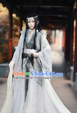 Ancient Chinese Noblemen Style Hallooween Costumes and Hair Jewelry