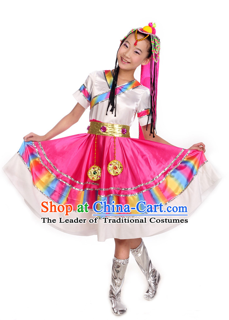 Chinese Mongolian Dance Kids Costume Dance Costumes Uniforms