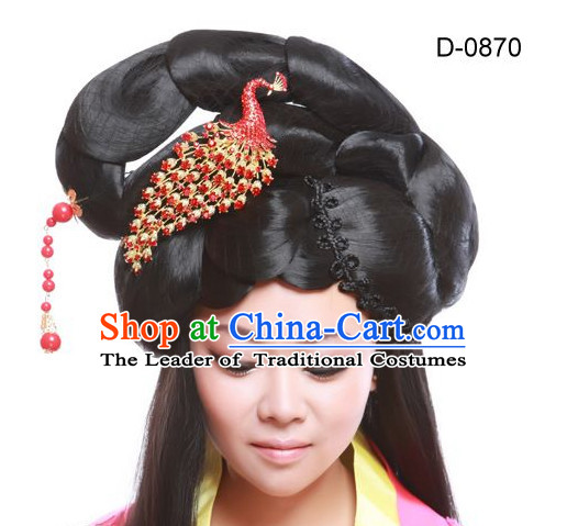 Chinese Ancient Queen Hair extensions Wigs Fascinators Toupee Hair Pieces Long Wigs and Accessories for Women