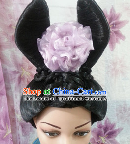 Chinese Ancient Princess Beauty Black Long Women Wigs